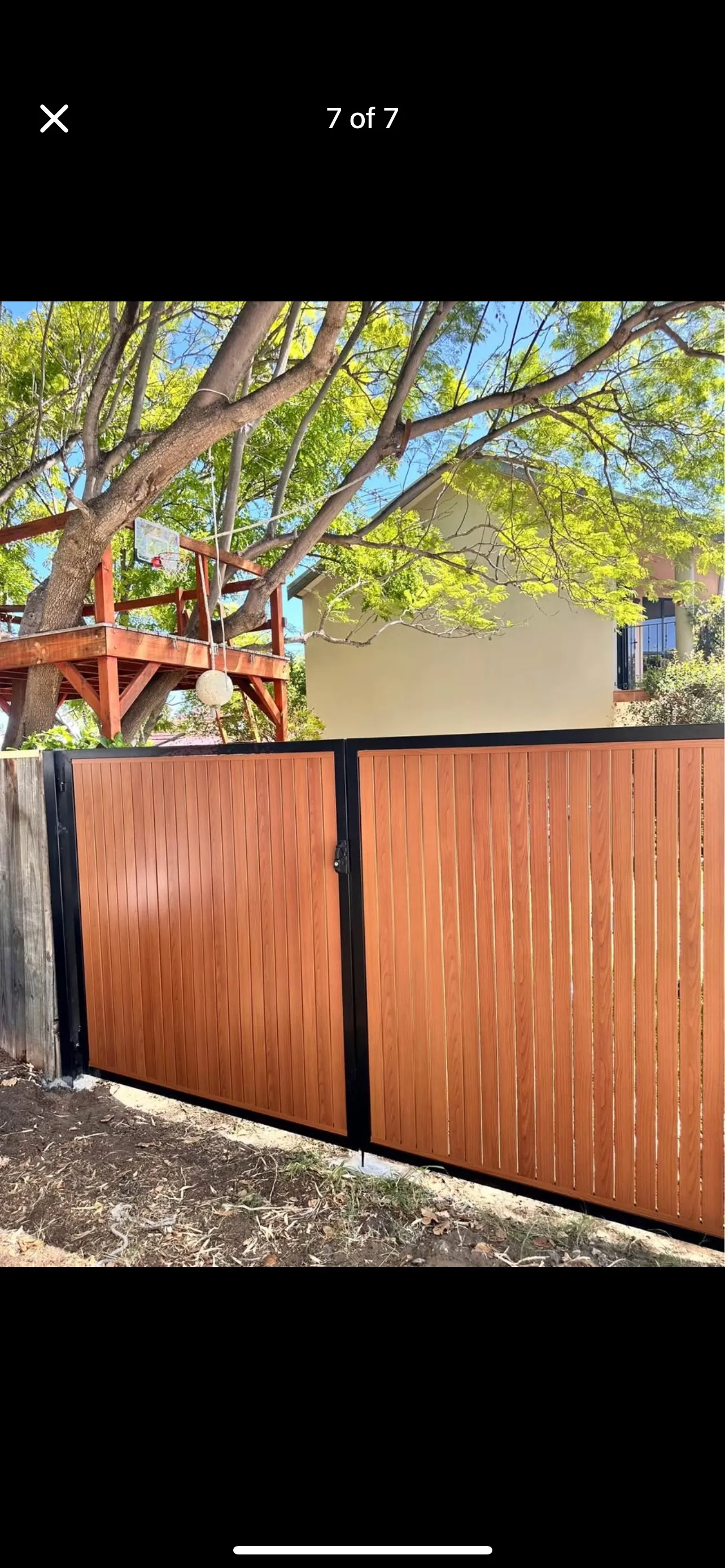 Timber-Look Slat Gate